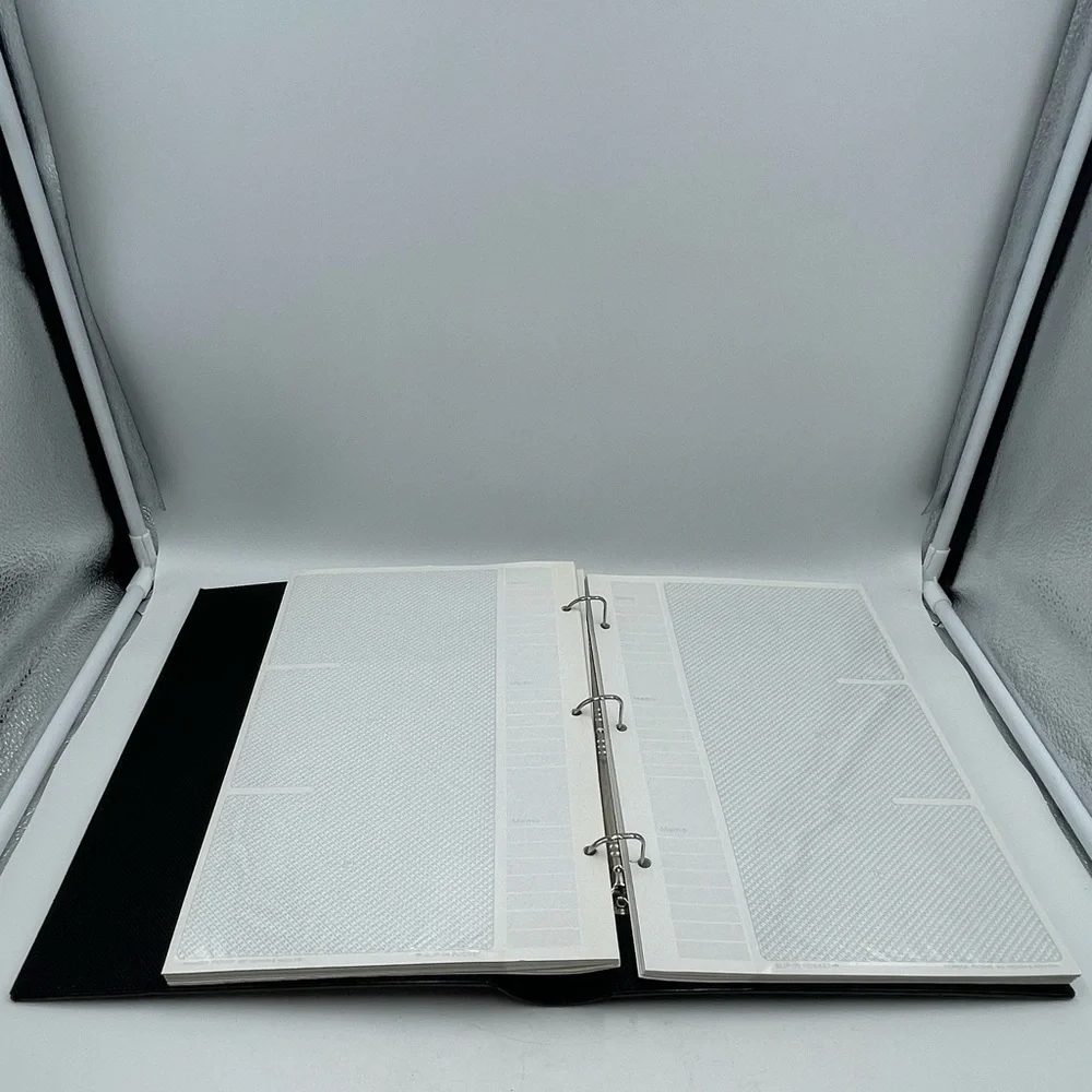 Pioneer: Black Bonded Leather D-Ring VTG 408 (4”x6”) Photo Album w/ Memo Column
